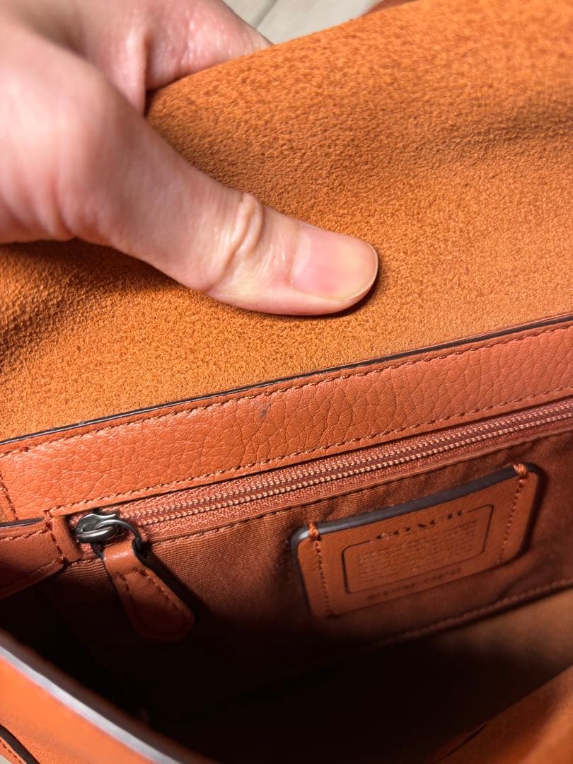 coachブラウンレザーショルダーバッグ