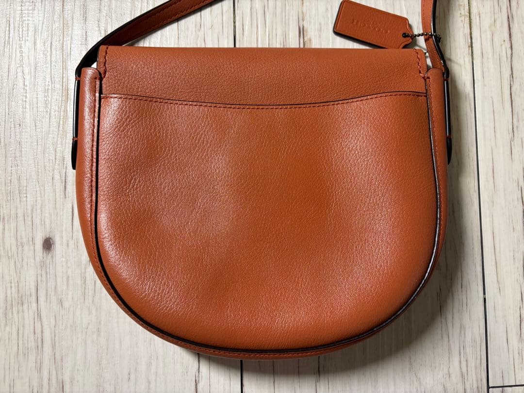 coachブラウンレザーショルダーバッグ