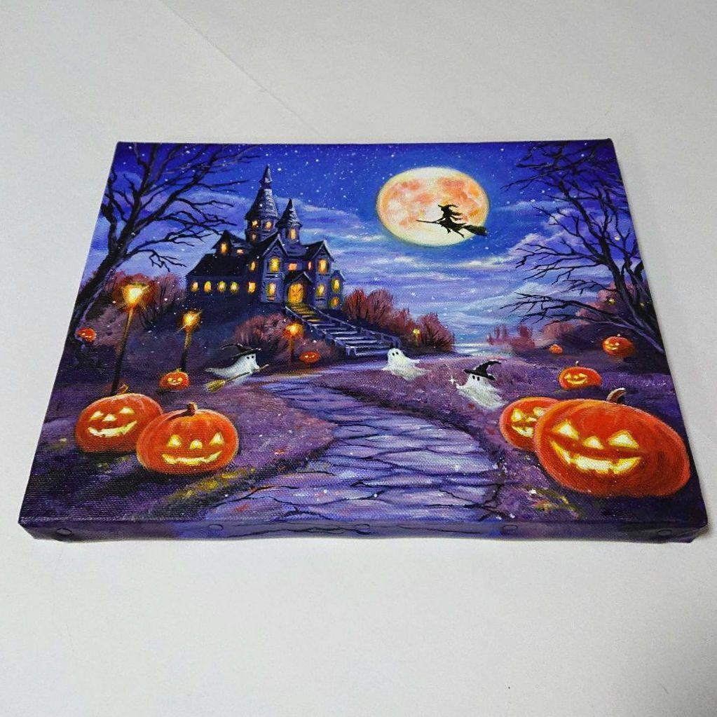 8*！様 【ハロウィン②】アクリル画 F3 風景画 絵画