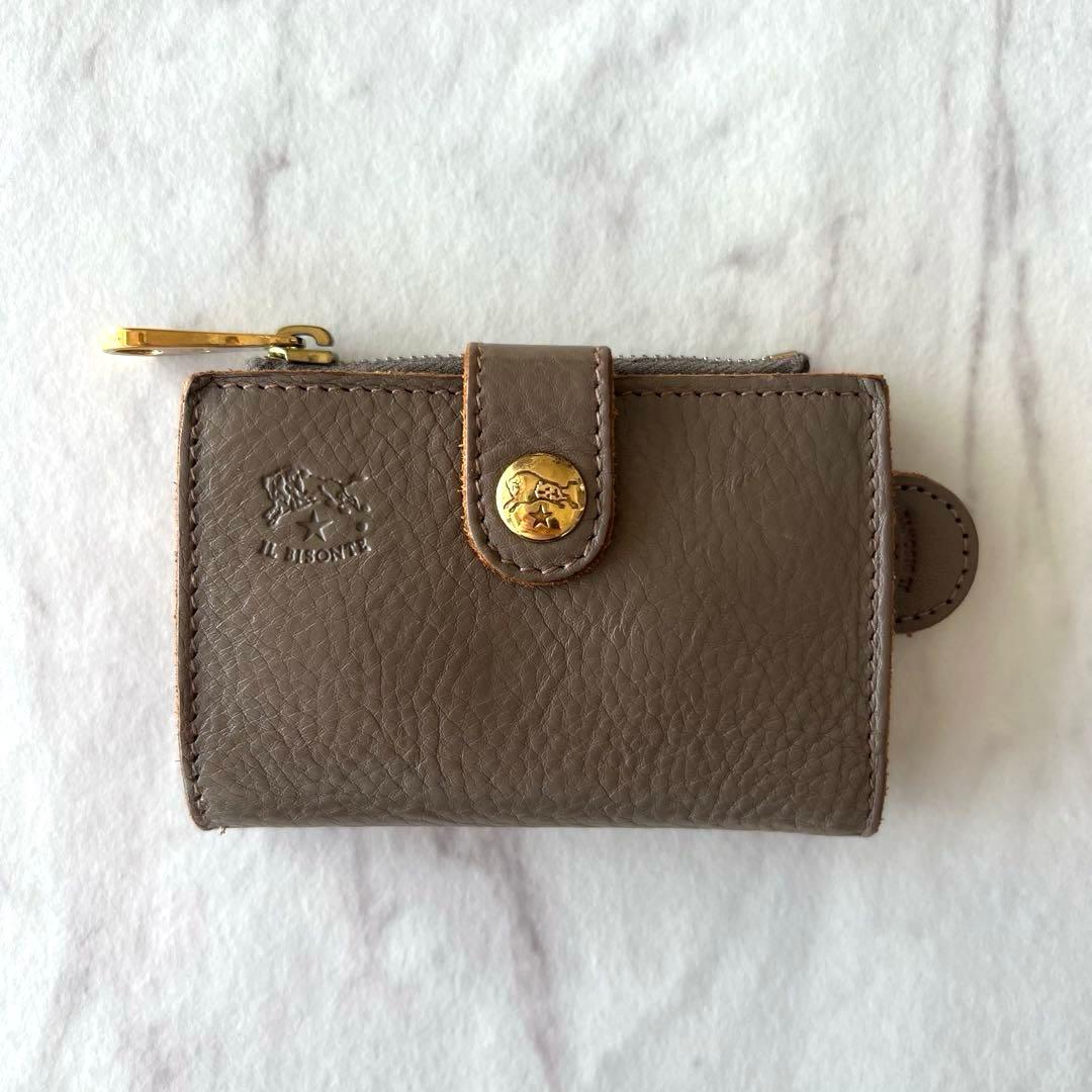 IL BISONTE グレー レザー キーケース