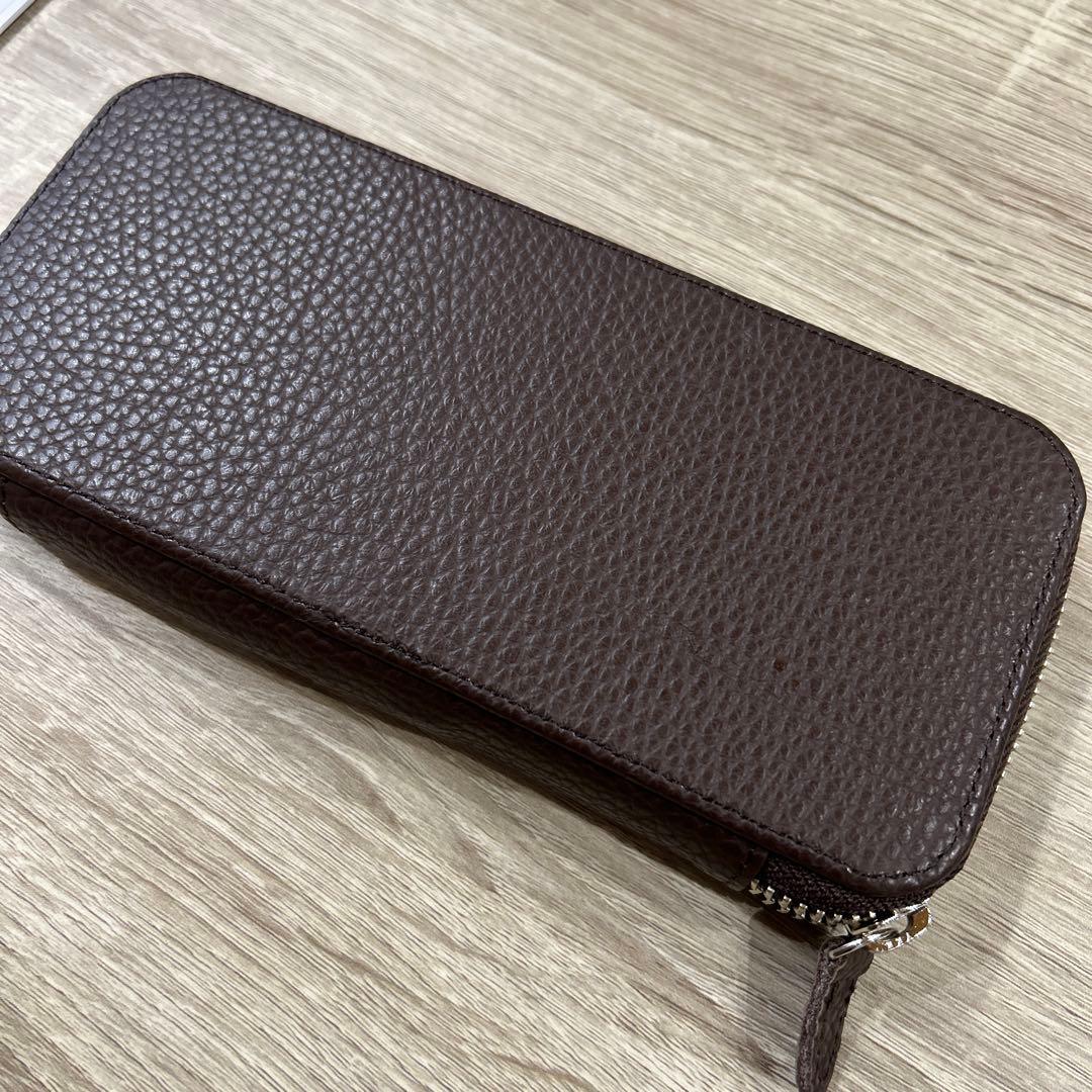 レザーラウンドジップペンケース エッセンシャル ADRIA ウイスキー