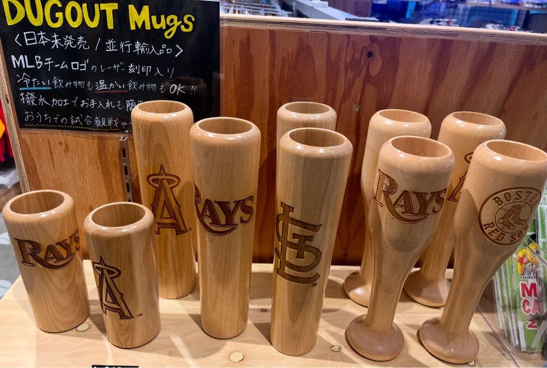☆激レア☆ MLB レーザー刻印　木製マグ エンゼルス、レッドソックス、メッツ