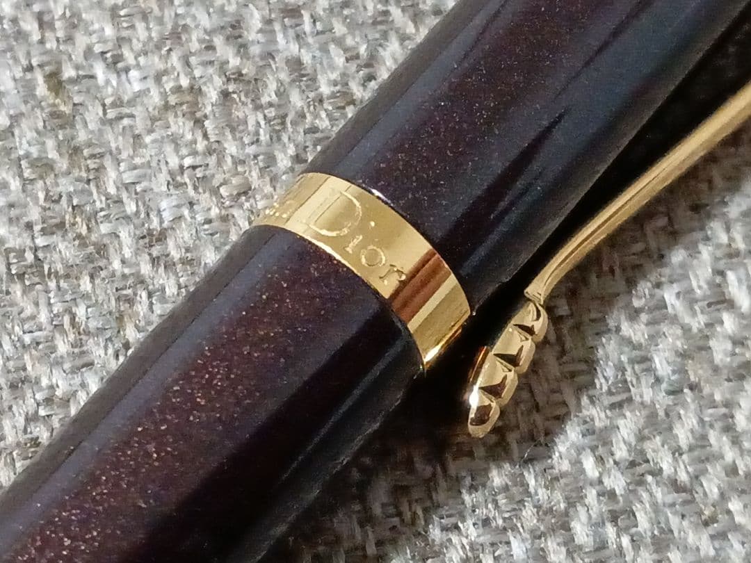 Christian Dior ボールペン ダークブラウン インク青
