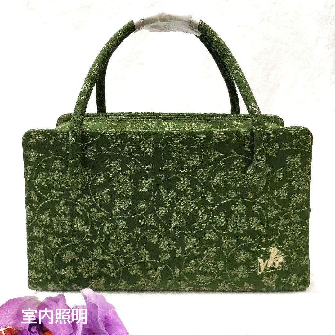 利休バッグ　源右衛門　花蛸唐草文様　宝相華　花更紗　ジャガード織