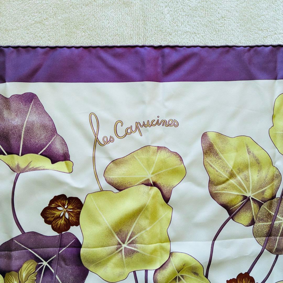 エルメス スカーフ カレ90 Les Capucines ナスタチウム シルク