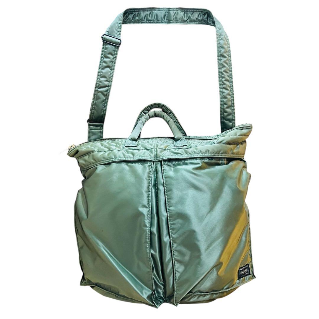 PORTER TANKER 2WAY HELMET BAG セージグリーン
