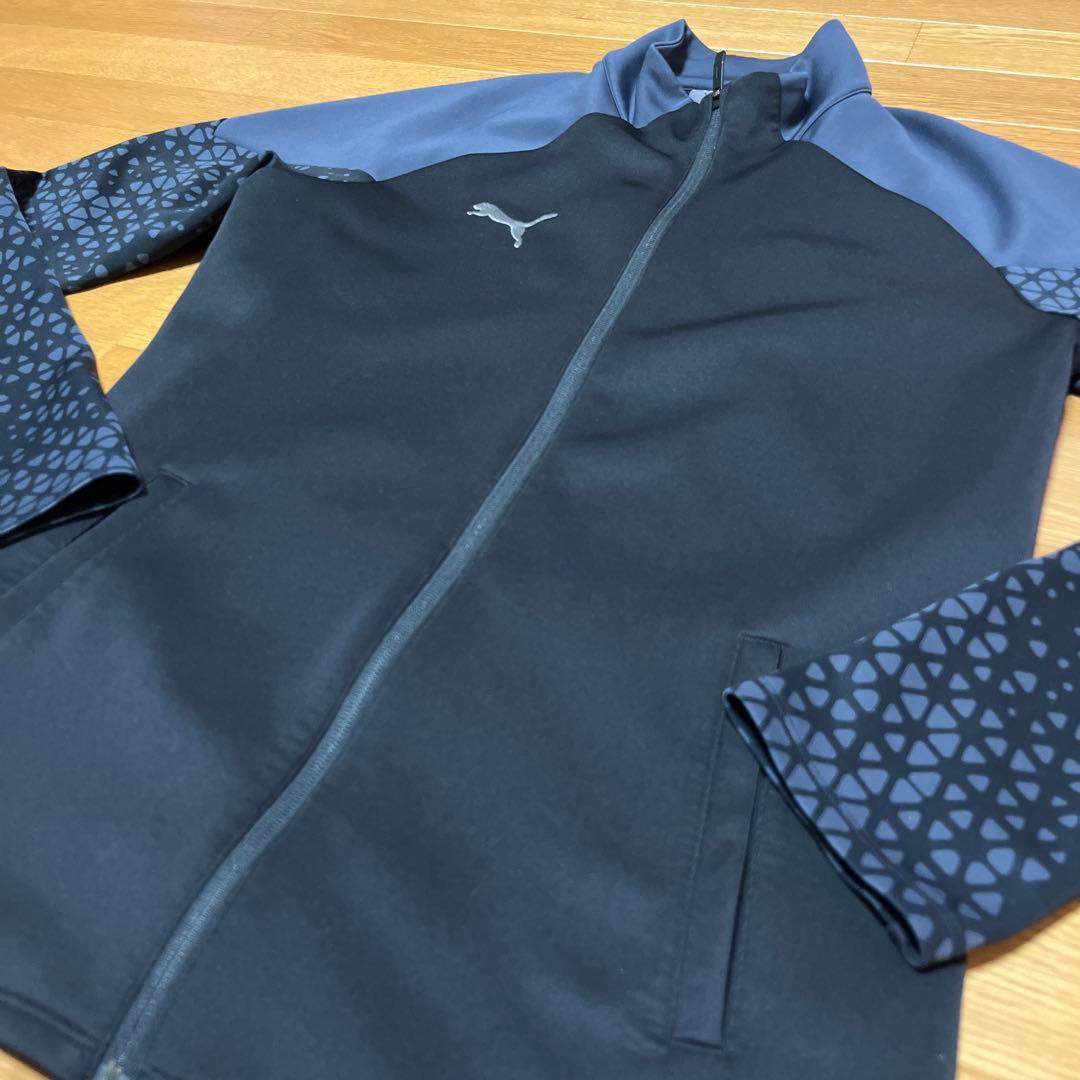 ◇中古美品 PUMA トレーニングジャージ上下セット ブラック Lサイズ