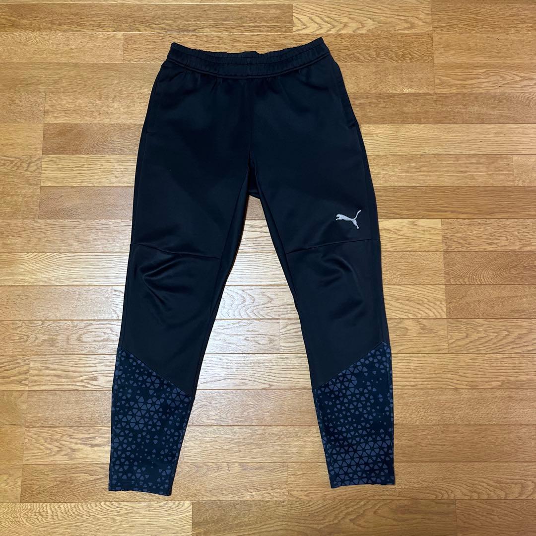 ◇中古美品 PUMA トレーニングジャージ上下セット ブラック Lサイズ