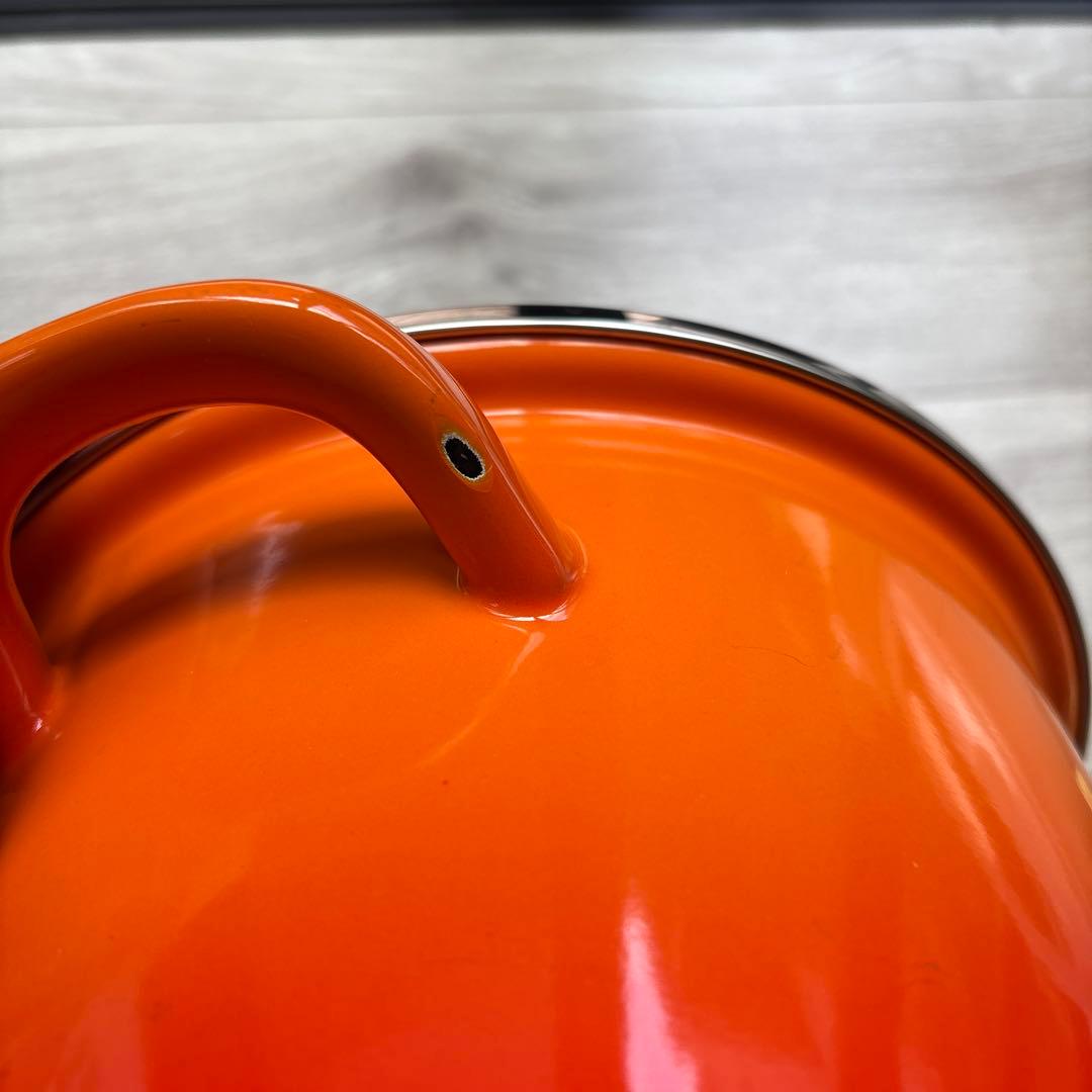 美品！！LE CREUSET 寸胴鍋 オレンジ