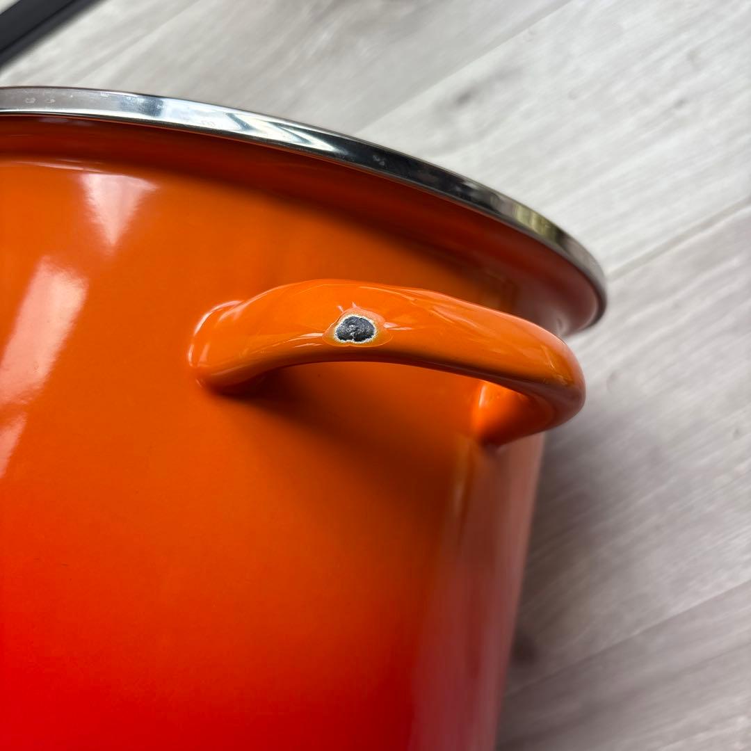 美品！！LE CREUSET 寸胴鍋 オレンジ