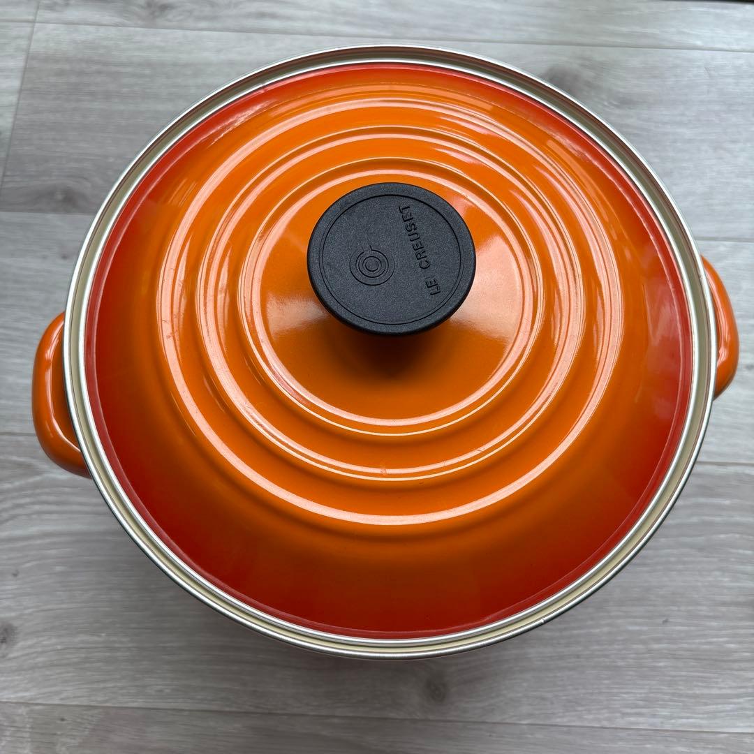 美品！！LE CREUSET 寸胴鍋 オレンジ