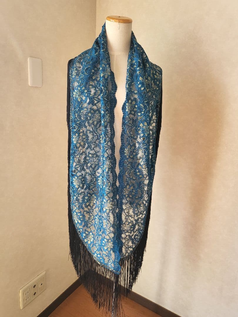 フラメンコ ロングシージョ セルリアンブルー 群青 衣装