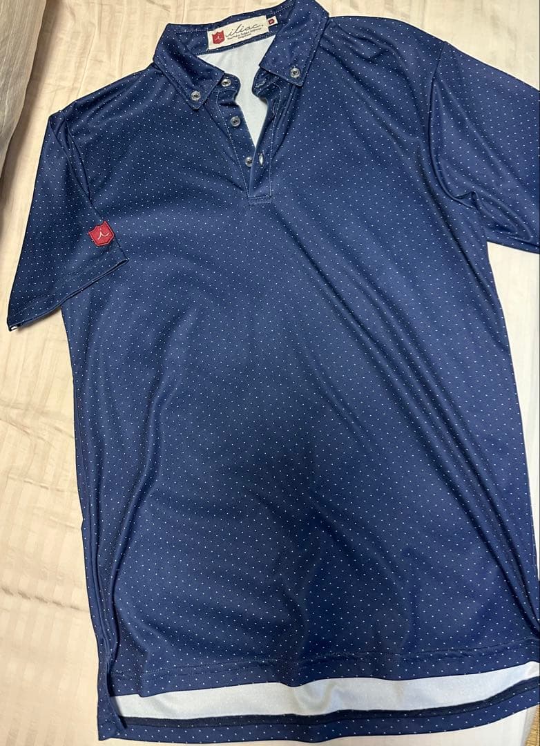 iliac ネイビー ドット柄 シャツ　S