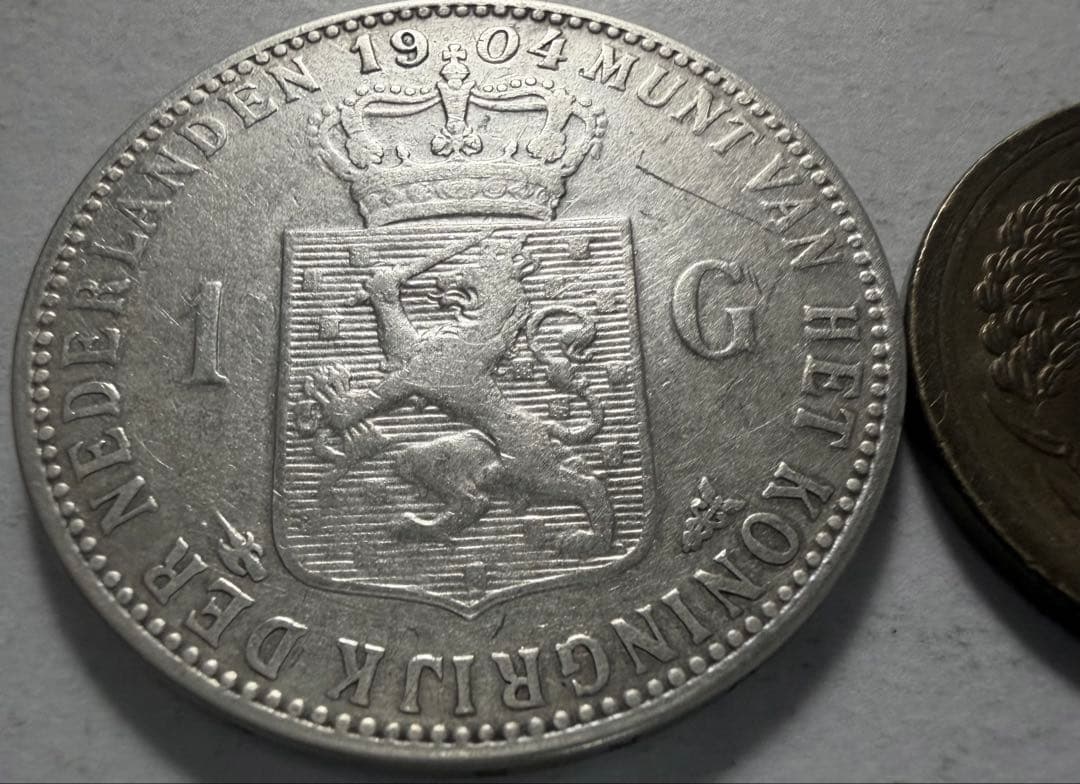 ケ*チ様 1904年オランダ 1ギルダー 銀貨 ウィルヘルミナ女王