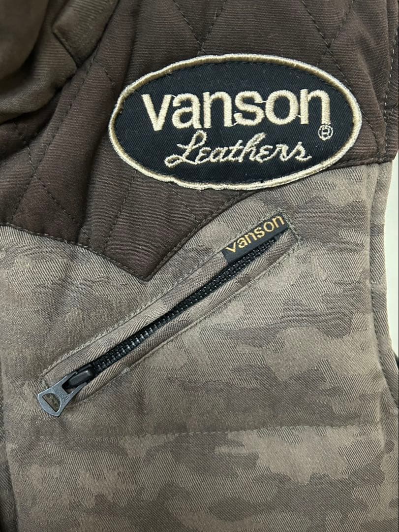 vanson カモフラ 迷彩 ダウンベストXL