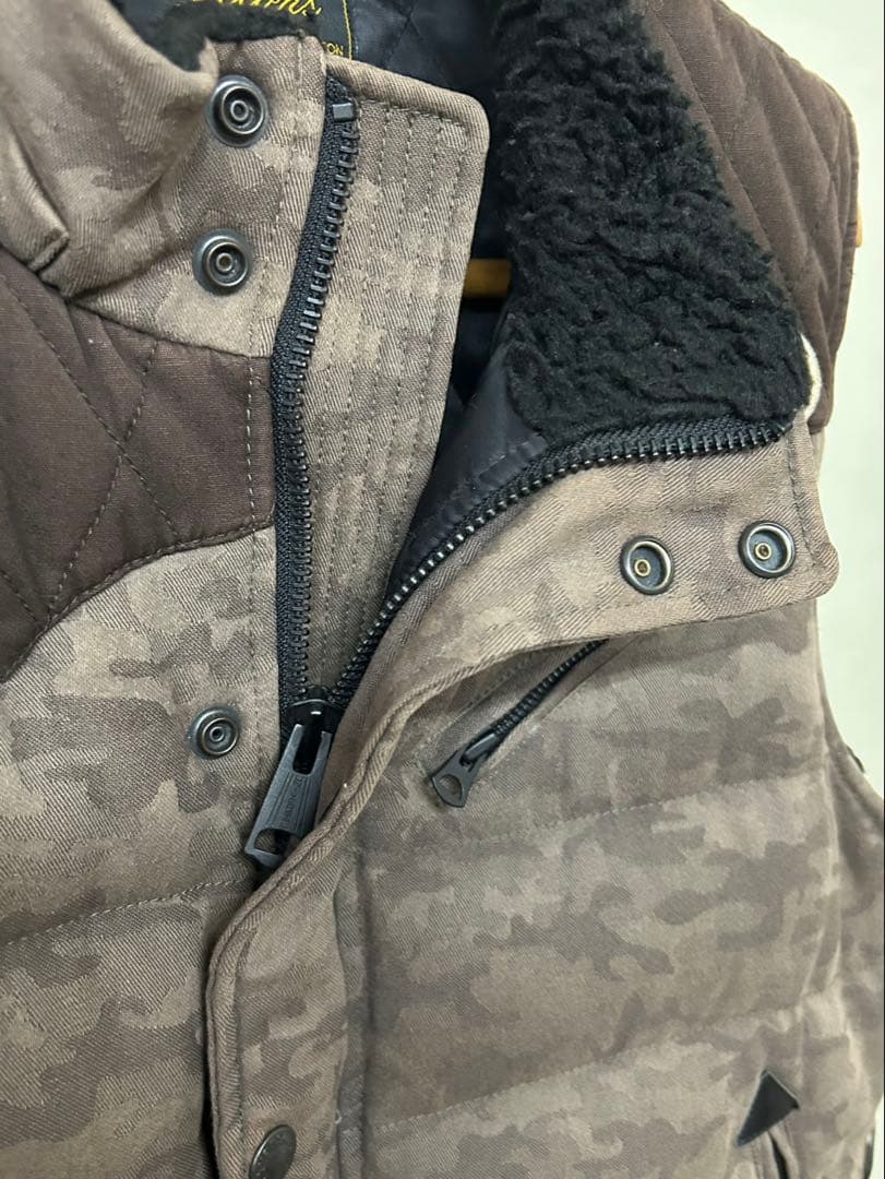 vanson カモフラ 迷彩 ダウンベストXL