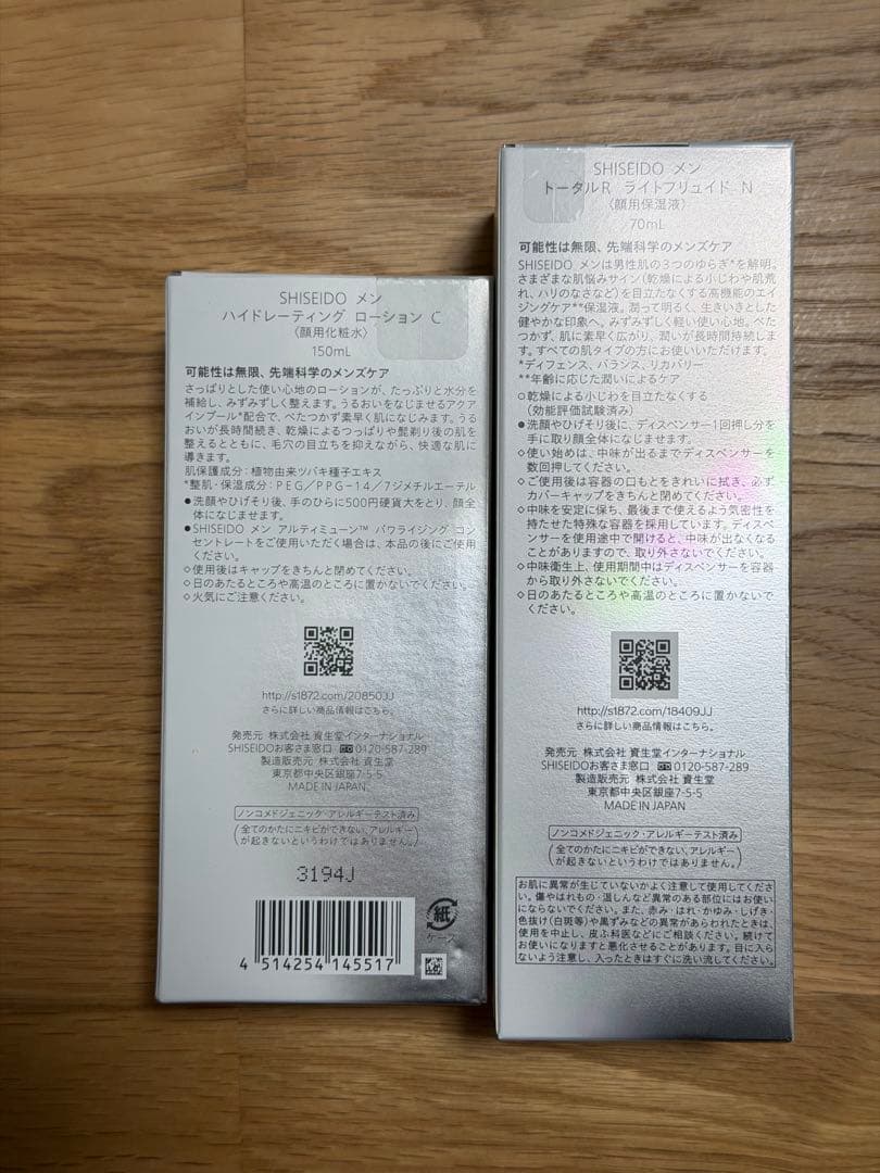 【新品】資生堂メン　トータルRライトフリュイドN & ローション
