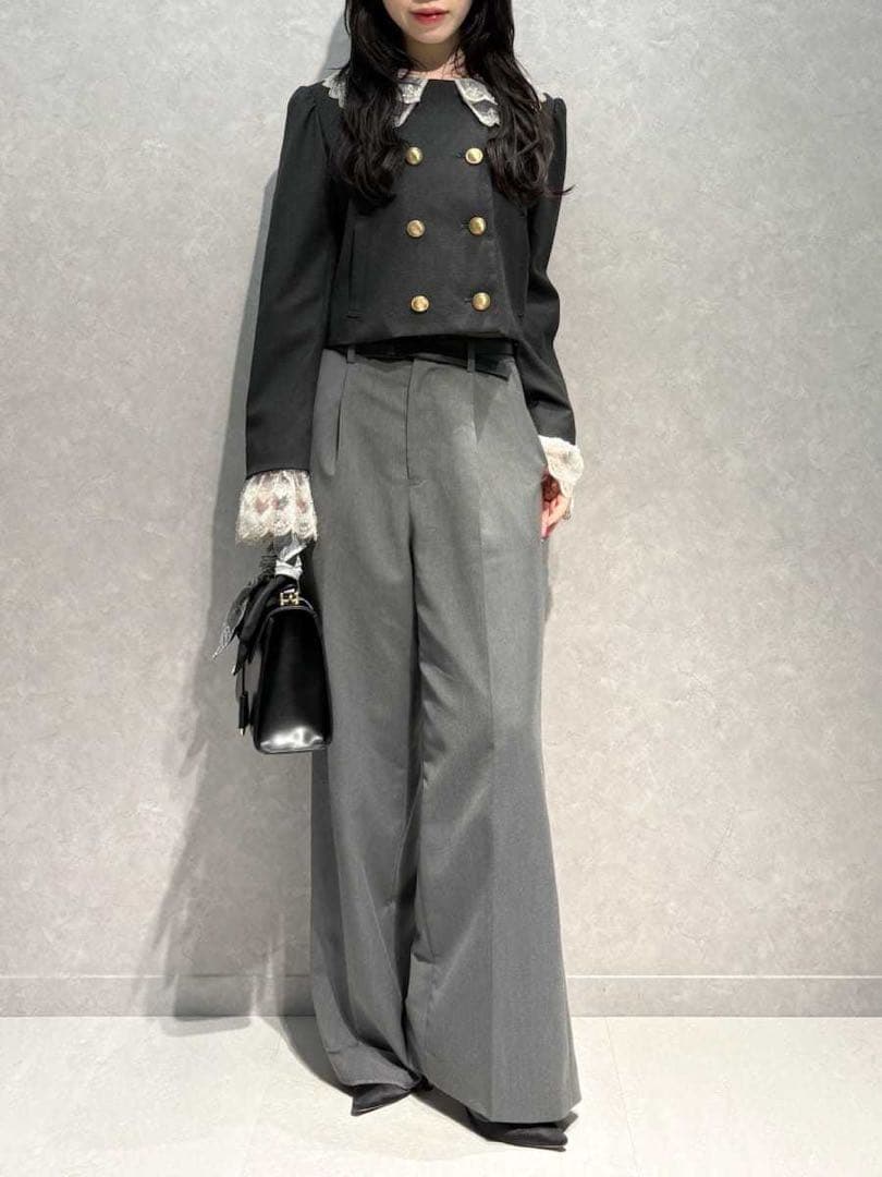 がぎご 新品 LILY BROWN スカラップビジューアタッチドジャケット