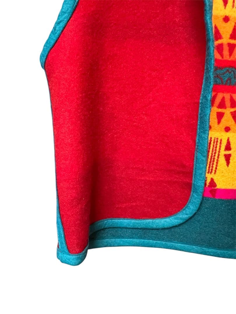 【PENDLETON】希少 ネイティブ柄 リバーシブル ベスト 赤 ターコイズ