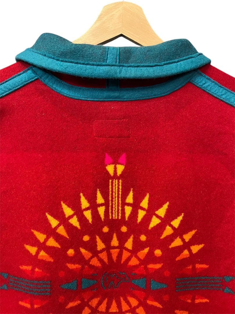 【PENDLETON】希少 ネイティブ柄 リバーシブル ベスト 赤 ターコイズ