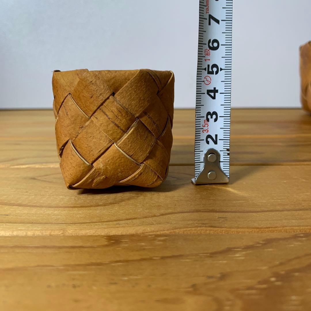 北欧ビンテージ　白樺かご3点セット