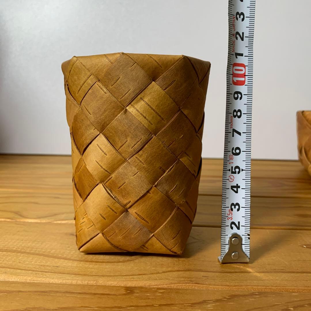 北欧ビンテージ　白樺かご3点セット