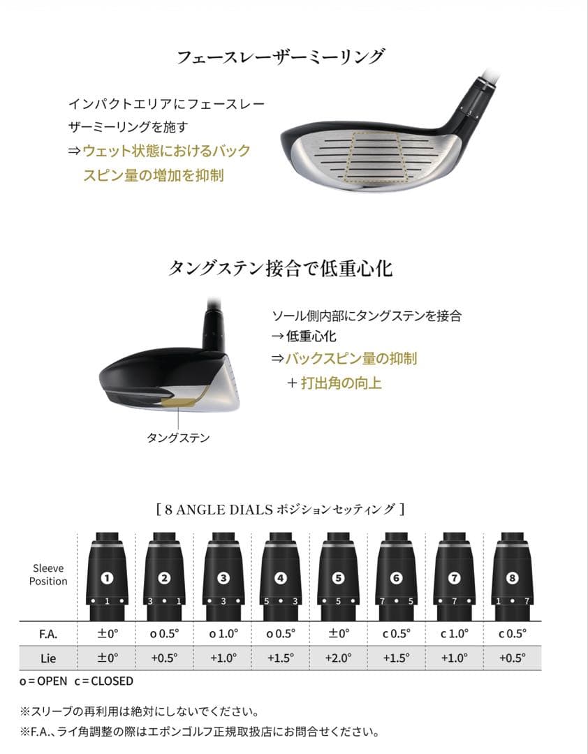 【美品】エポン 207 3W フェアウェイウッド