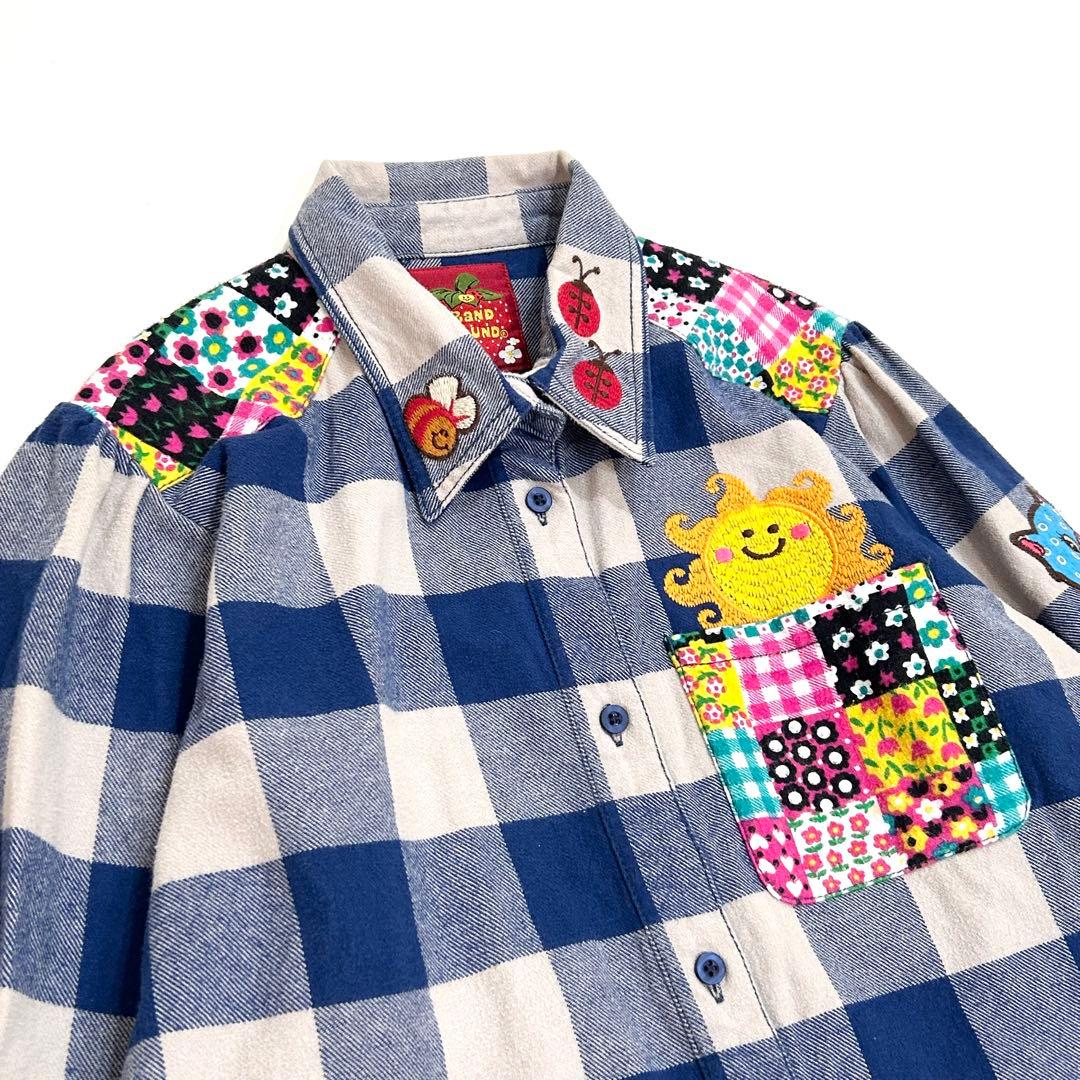 grand ground グラグラ 大人サイズ ネルシャツ ギンガムチェック M