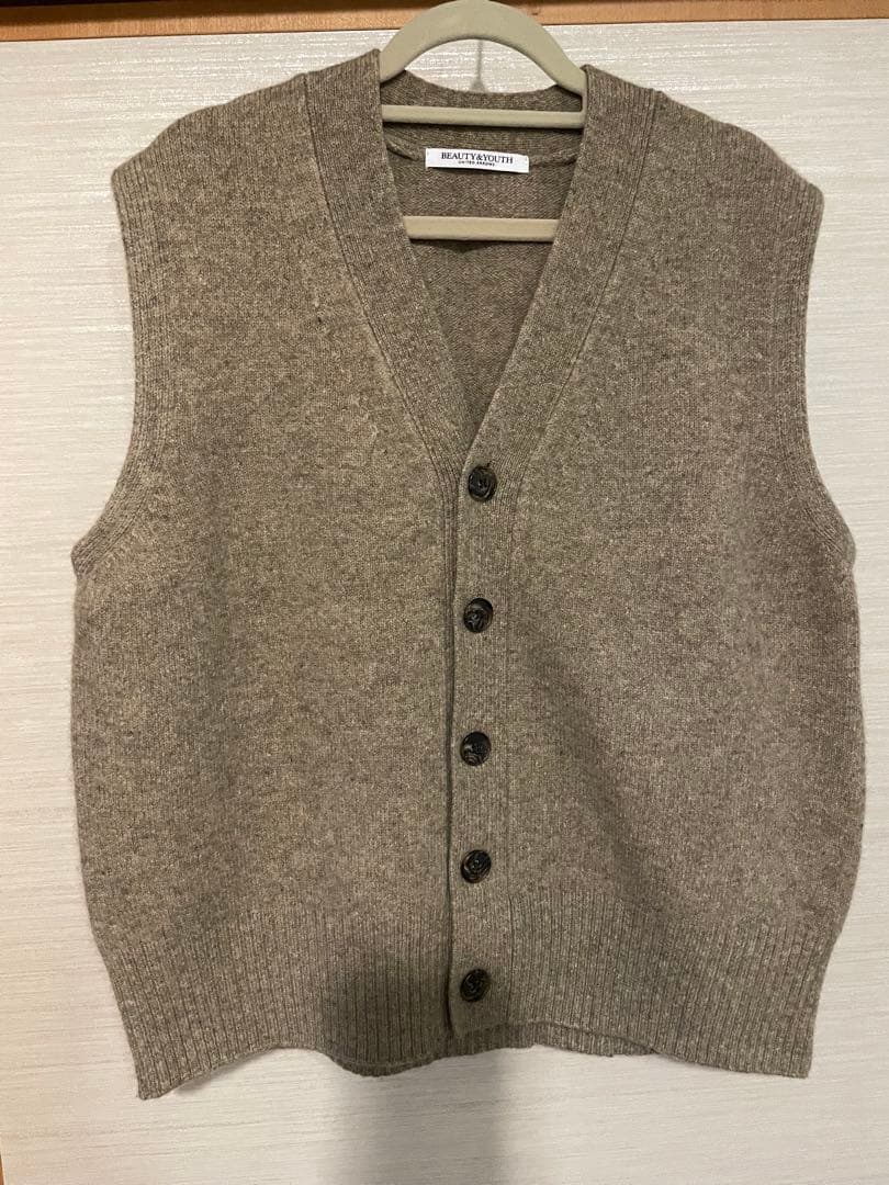 【junjun】ウールカシミヤブレンド　アクア　ニットベスト
