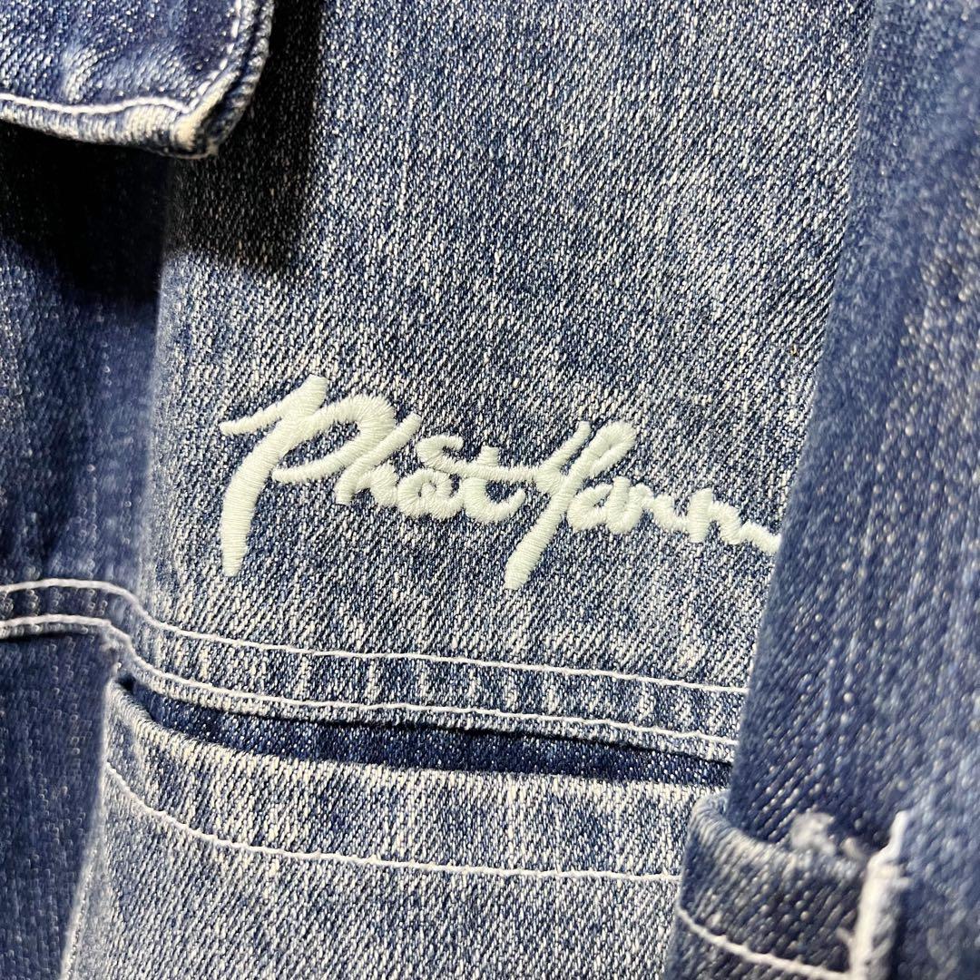 希少★PHAT FARM ファットファーム 刺繍ロゴ y2k デニムジャケット