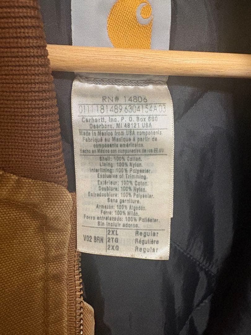 Carhartt 2XL ブラウンダックベスト