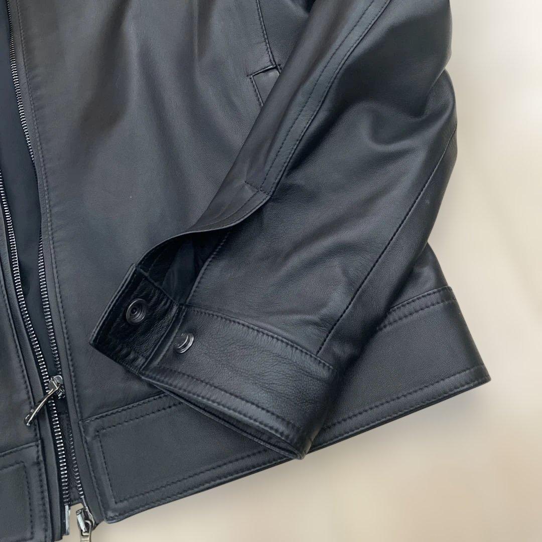 EMMETI di Franco ブラックレザーシングルライダース　48