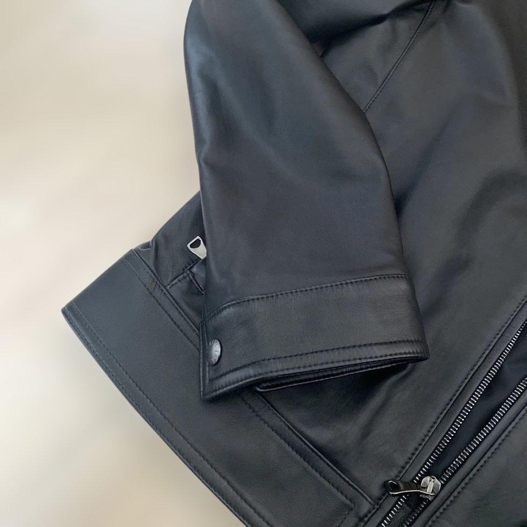 EMMETI di Franco ブラックレザーシングルライダース　48