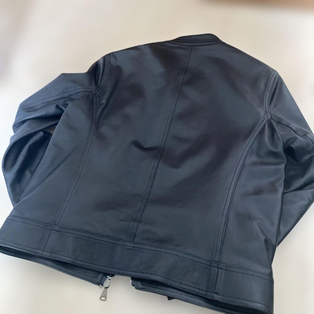 EMMETI di Franco ブラックレザーシングルライダース　48