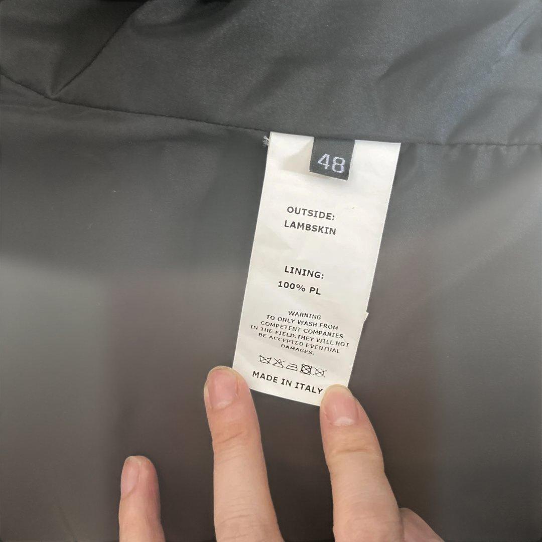 EMMETI di Franco ブラックレザーシングルライダース　48