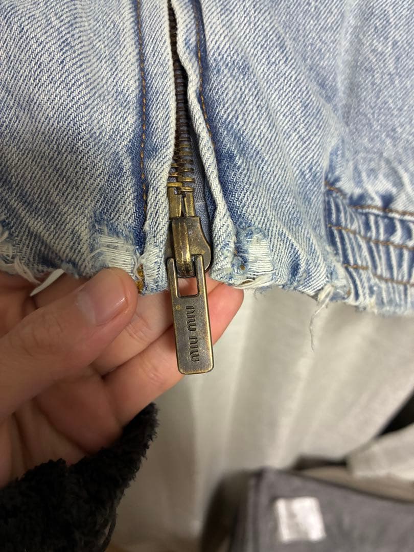 24AW Miu Miu ベルベットデニムジャケット
