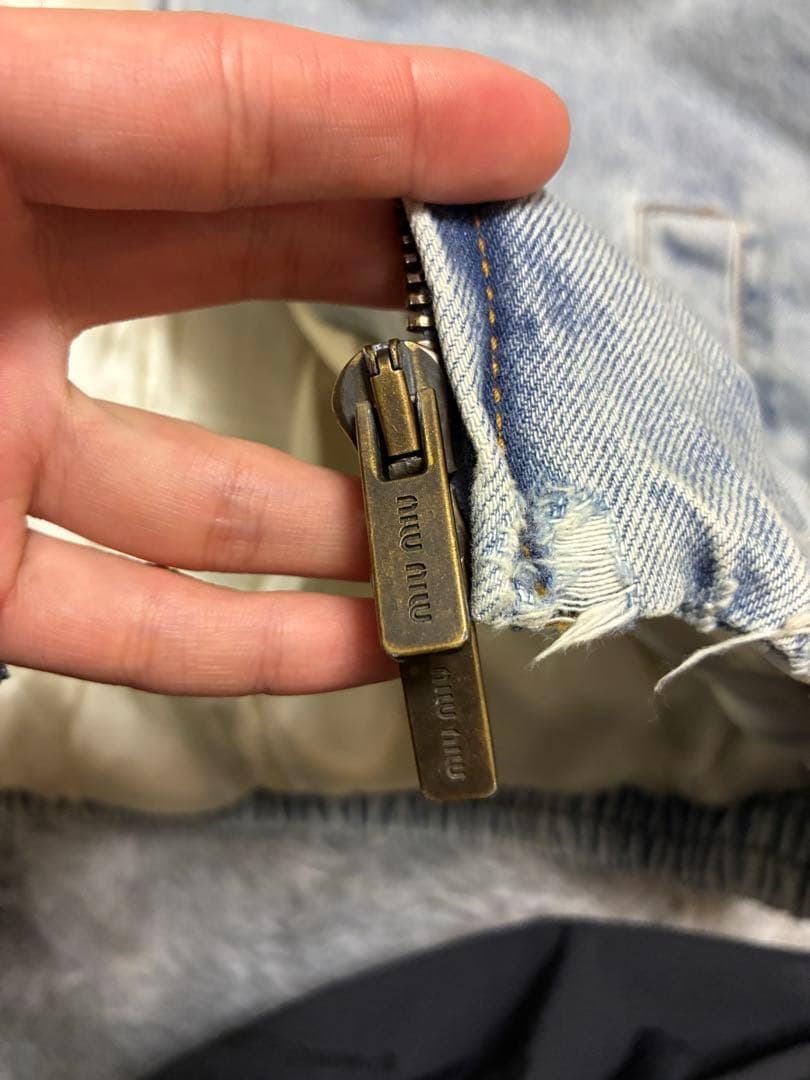 24AW Miu Miu ベルベットデニムジャケット