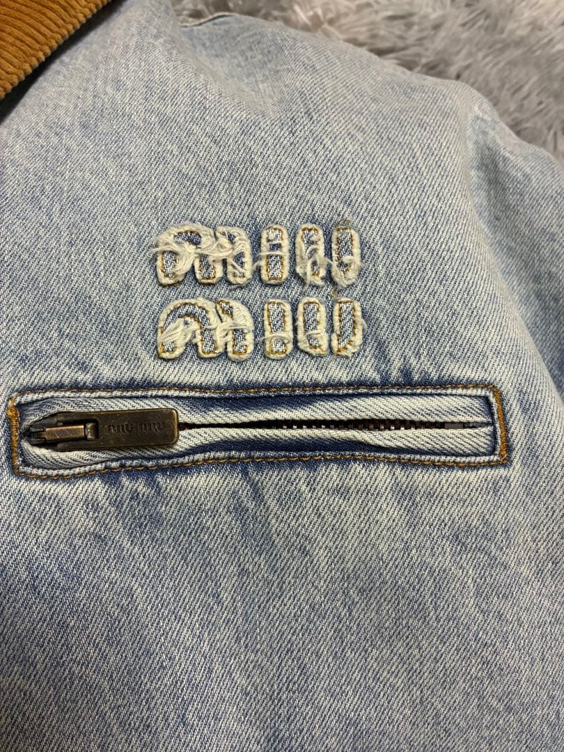 24AW Miu Miu ベルベットデニムジャケット