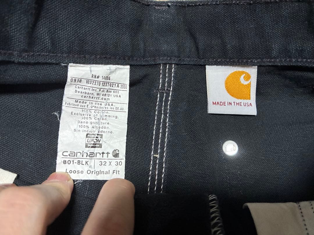 アメリカ製 carhartt ダブルニーペインターパンツ BLK W32 L30