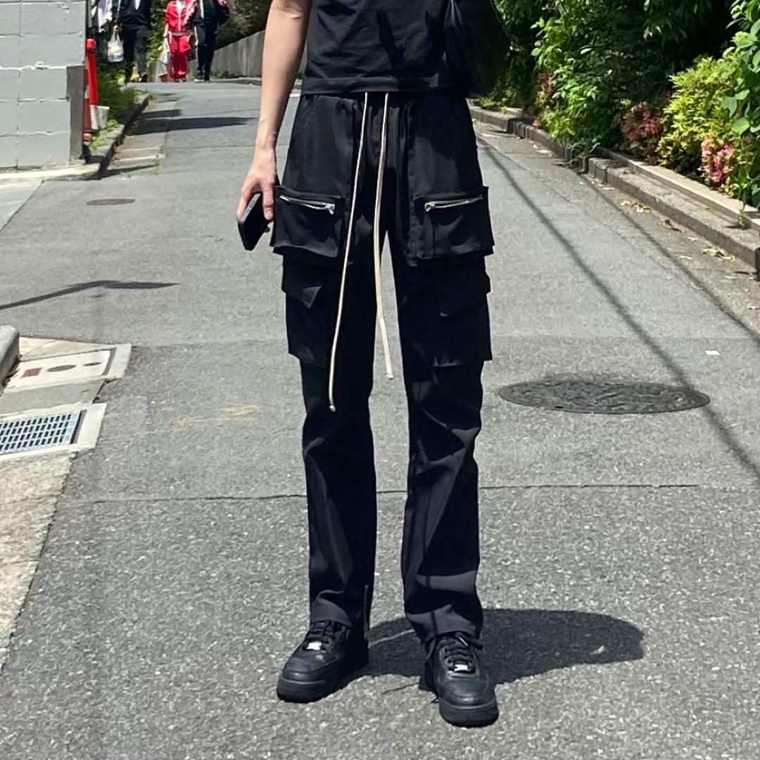 シャドーギアーカーゴパンツ　ブラック　L　sug008 着画