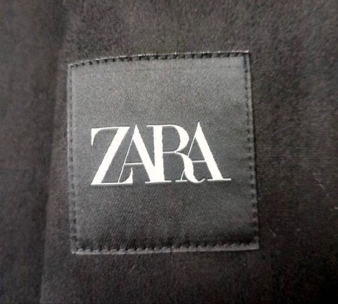 【ZARA】フェイクレザーロングコート ブラック M 廃盤品