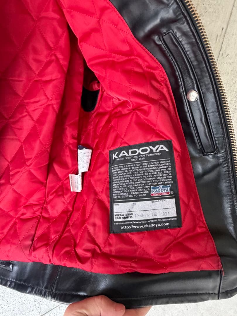 マ*イ様 KADOYA ヒストリー別注　レザーシングルライダースジャケット