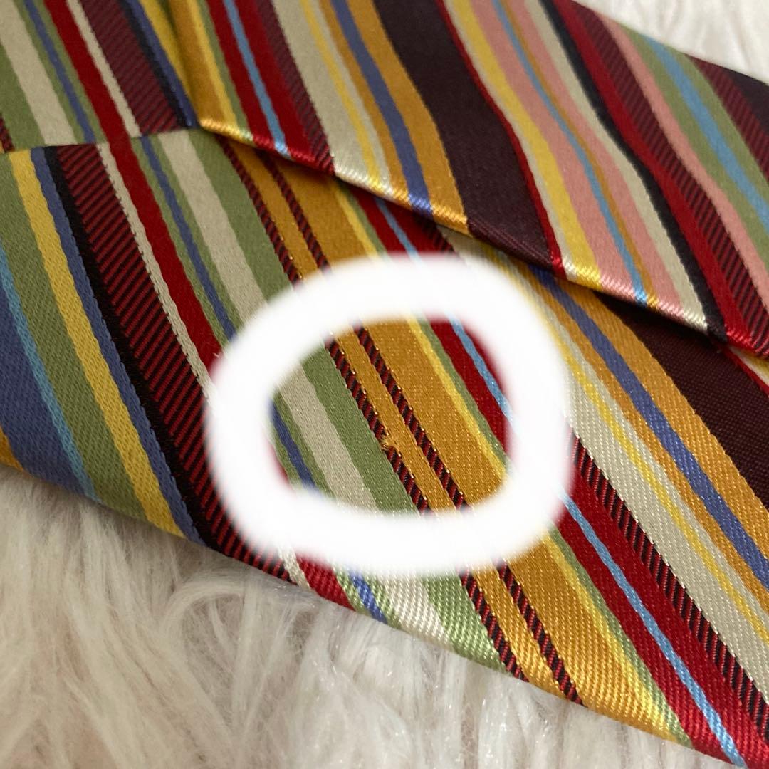 極美品 Paul Smith ポールスミス ネクタイ マルチカラーストライプ