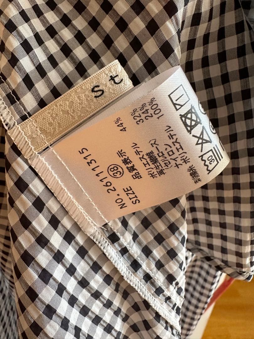 ストラ新品⭐️26年新作洗える❗️袖口リボンシャツセルロースブラウスカーディガン