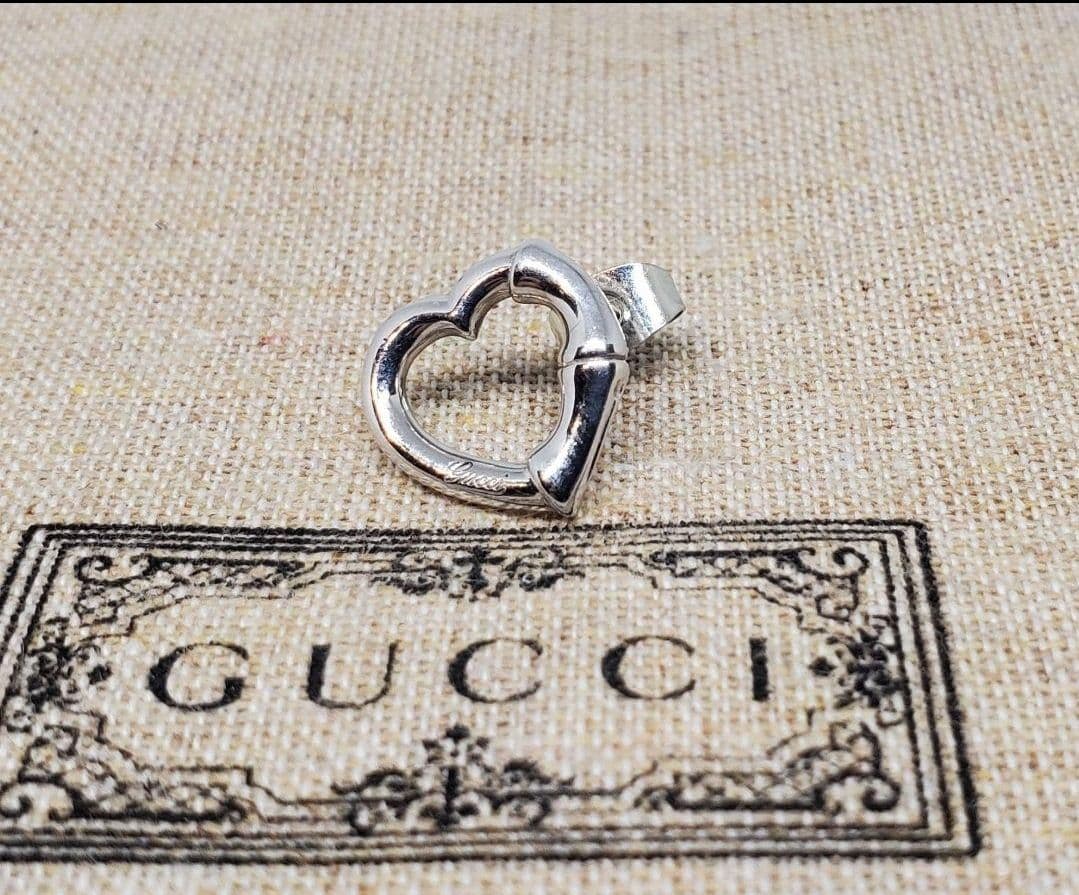 【超レア廃盤品】GUCCI バンブー ハート ピアス 片耳