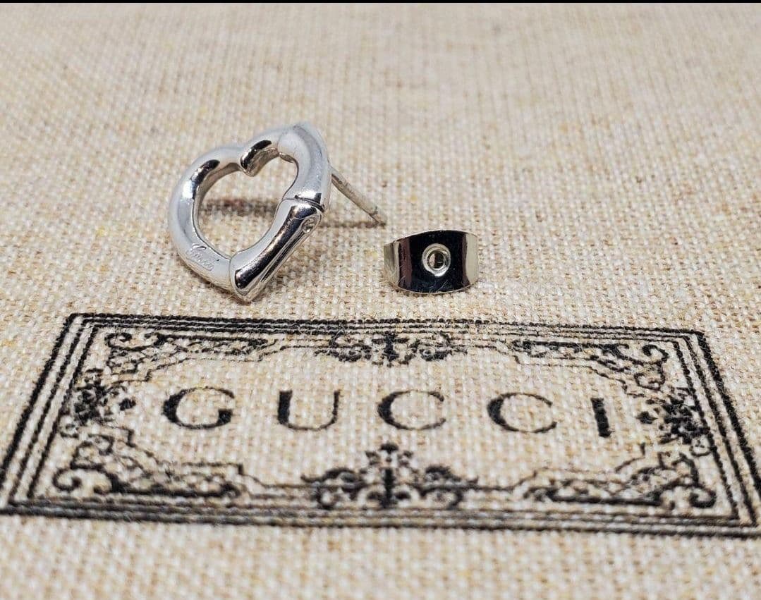 【超レア廃盤品】GUCCI バンブー ハート ピアス 片耳