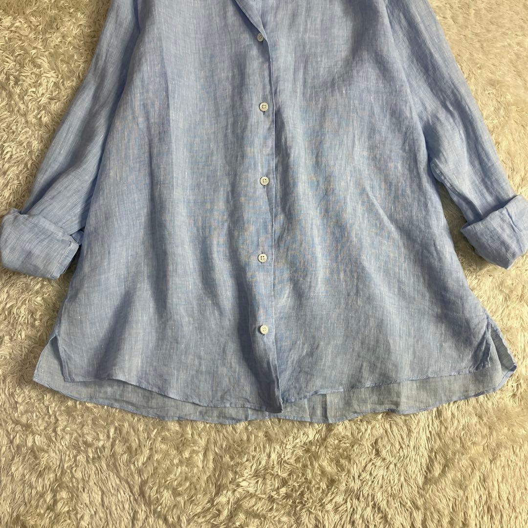 訳あり美品✨24SS ドゥーズィエムクラス　リネン ウォッシュシャツ　衿ワイヤー