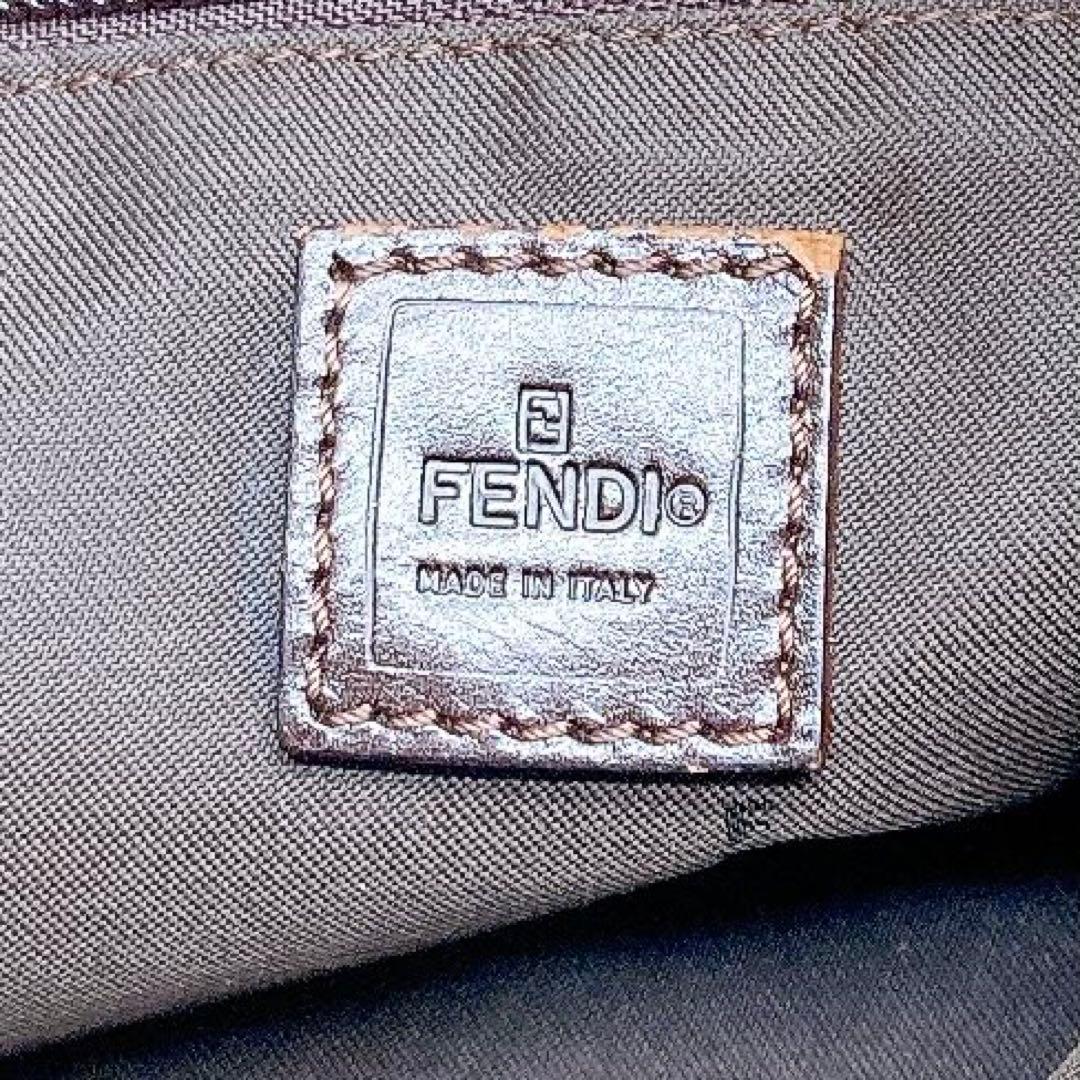 ✨良品✨FENDI フェンディ ハンドバッグ ズッカ柄 キャンバス レザー 総柄