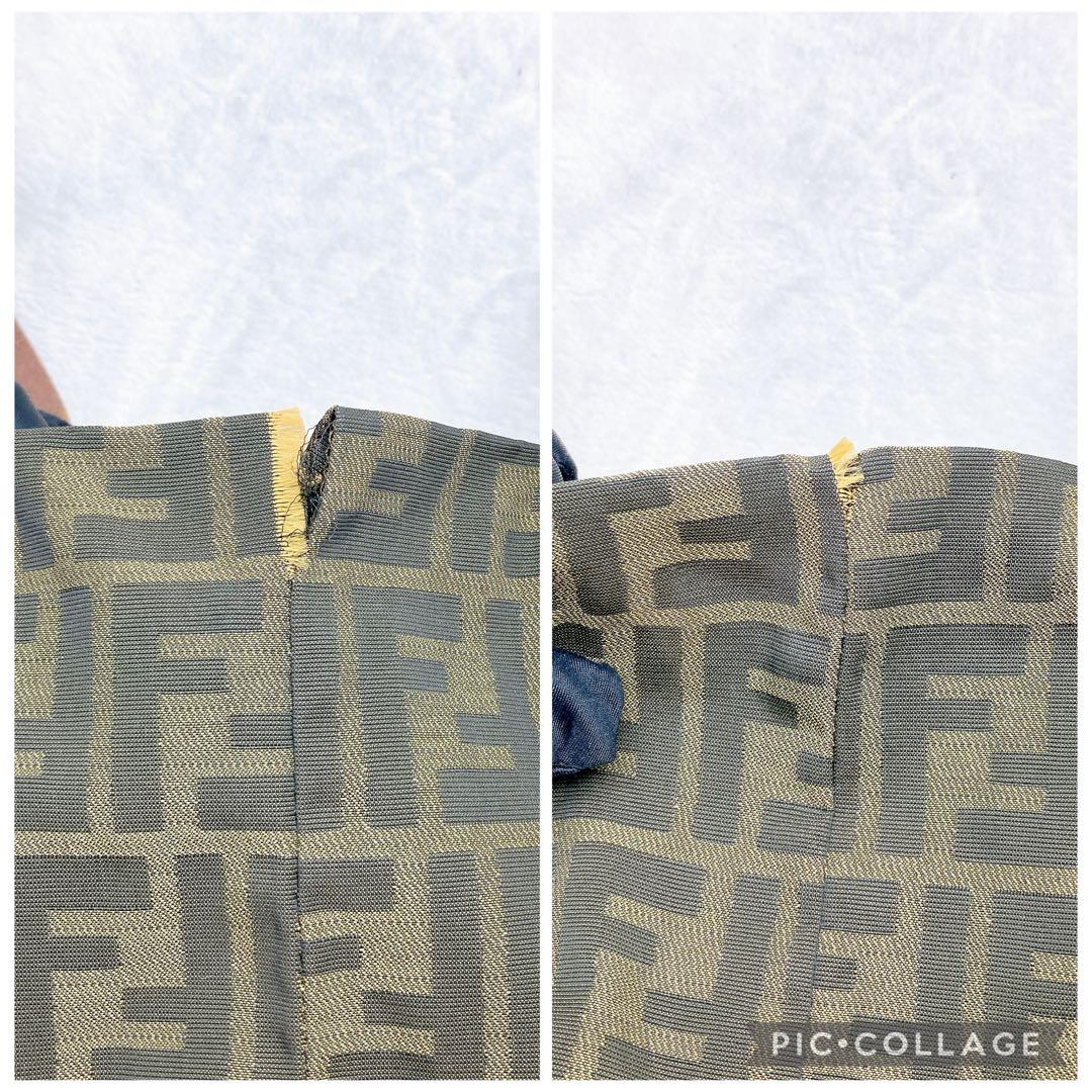 ✨良品✨FENDI フェンディ ハンドバッグ ズッカ柄 キャンバス レザー 総柄
