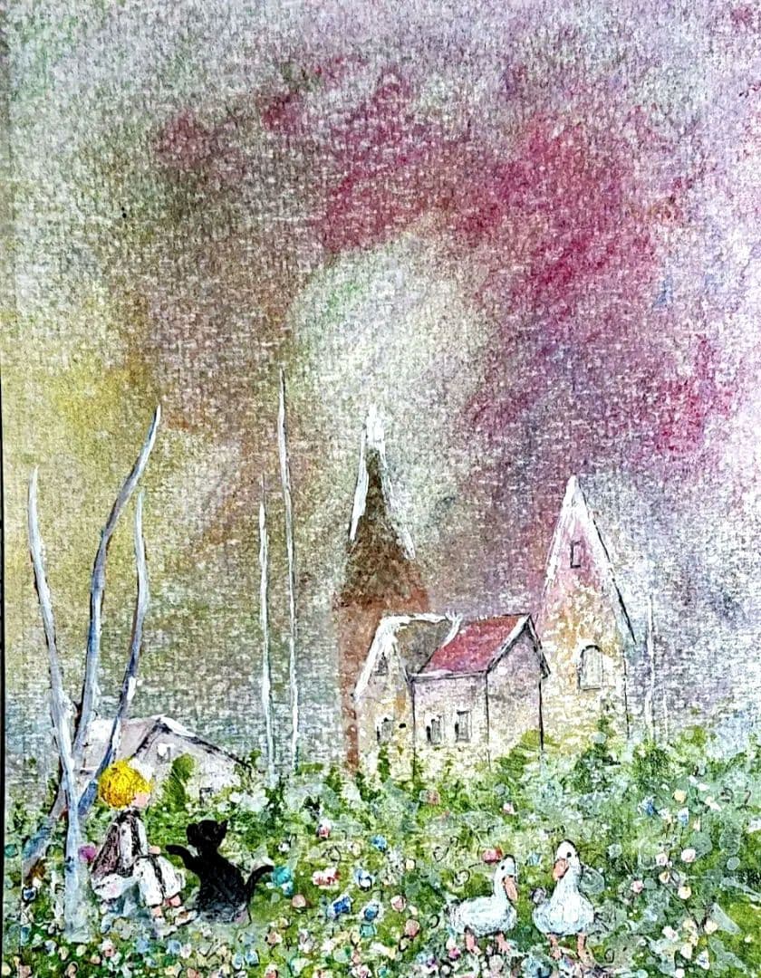 絵画 ★ぷうあ★ 2点おまとめ★ ある日 913 原画 ア−ト 風景画